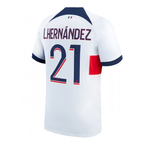 Maillot de foot Paris Saint-Germain Lucas Hernandez #21 Extérieur 2023-24 Manches Courte